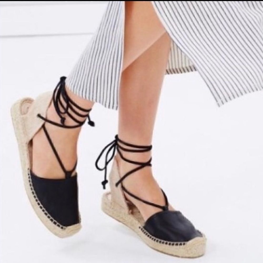 Soludos Leather Gladiator Platform Espadrilles San